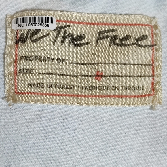 Free People We The Free Destroyed Long & Lean Trucker Jacket Oversized Denim Med - Picture 9 of 11
